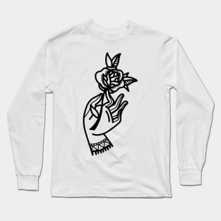 Hand and Rose Long Sleeve T-Shirt